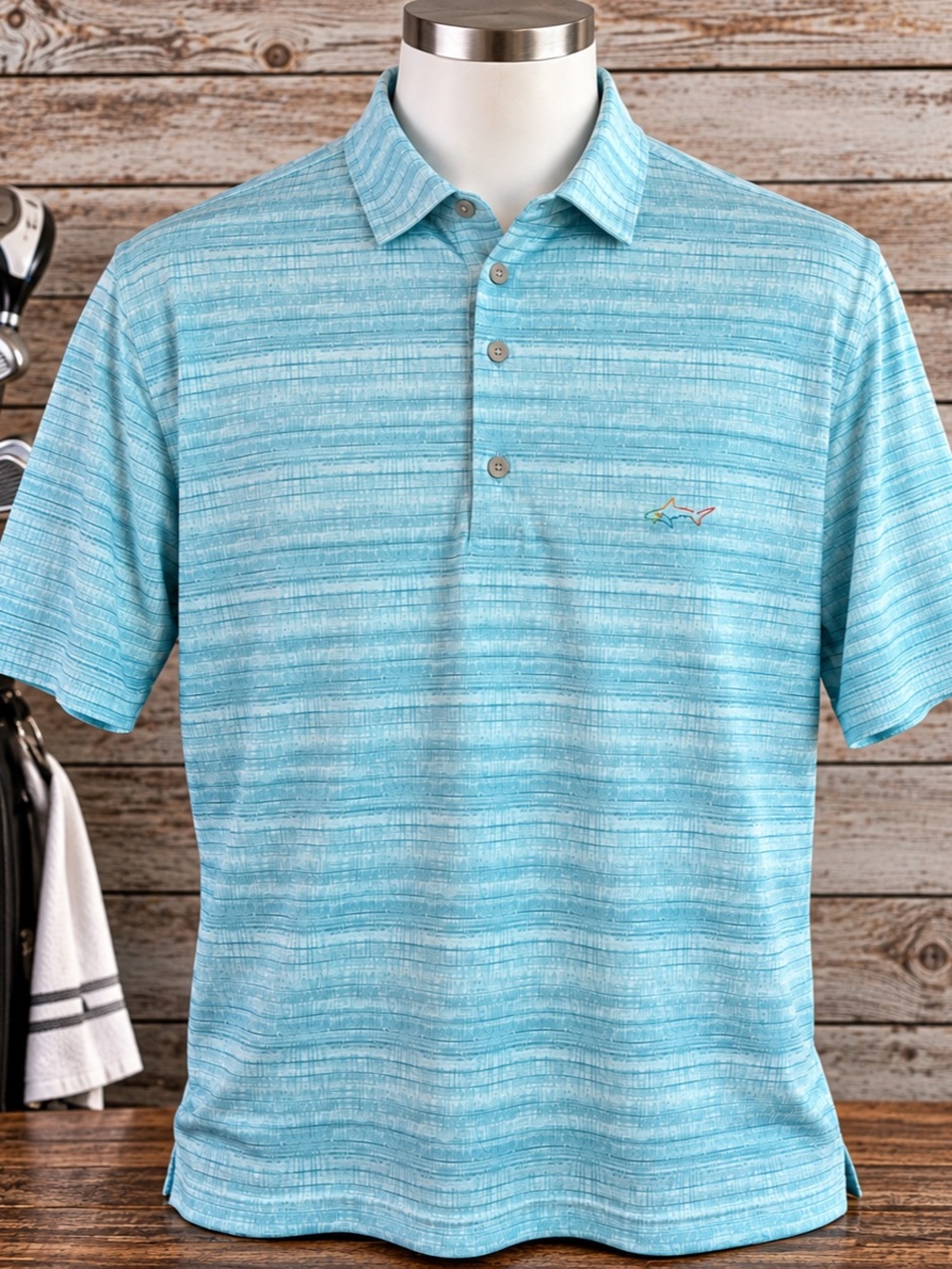 Greg Norman Play Dry Men’s Large Blue Performance Golf Polo Shirt